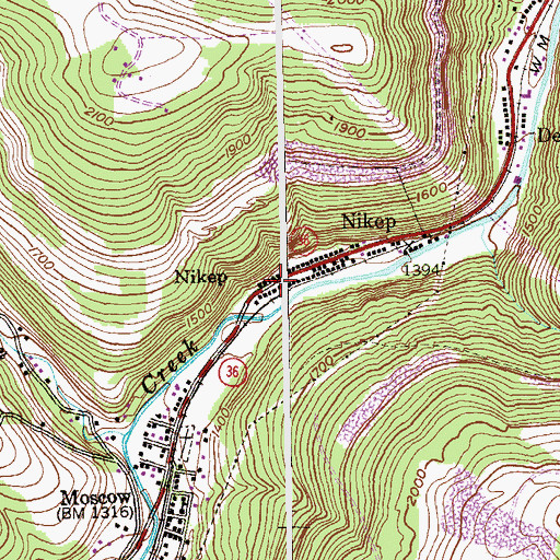 Topographic Map of Nikep Post Office, MD