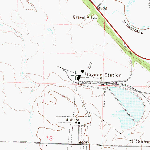 Topographic Map of Hayden Station, CO