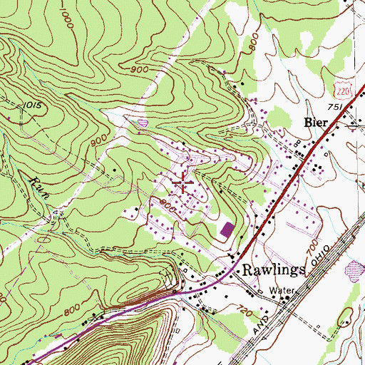 Topographic Map of Rawlings Heights, MD