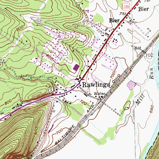 Topographic Map of Rawlings United Methodist Church, MD