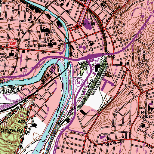 Topographic Map of Shanty Town (historical), MD