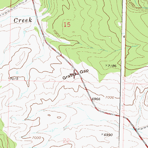 Topographic Map of Grassy Gap, CO