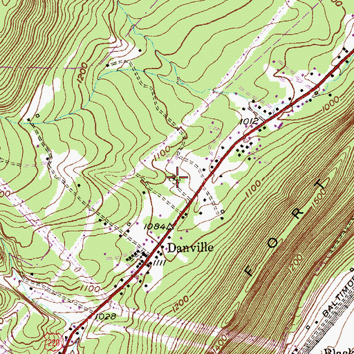 Topographic Map of Waxler Cemetery, MD
