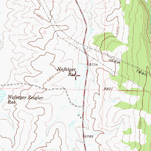 Topographic Map of Nofstger Reservoir, CO