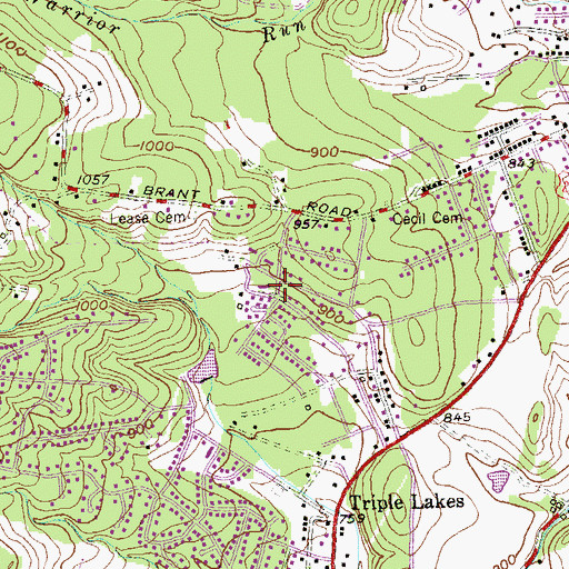 Topographic Map of Amcelle Acres, MD