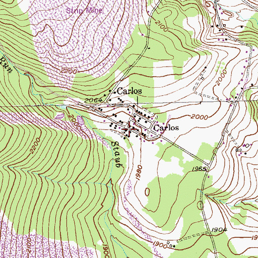 Topographic Map of Carlos United Methodist Church, MD