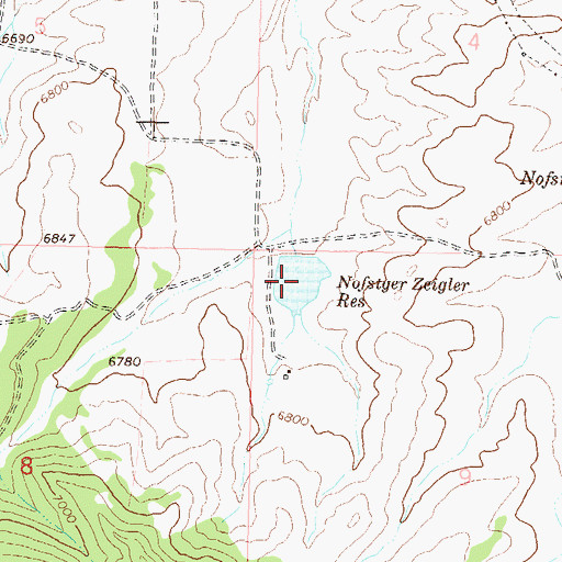 Topographic Map of Nofstger Zeigler Reservoir, CO