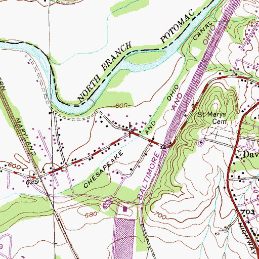 Topographic Map of Mexico, MD