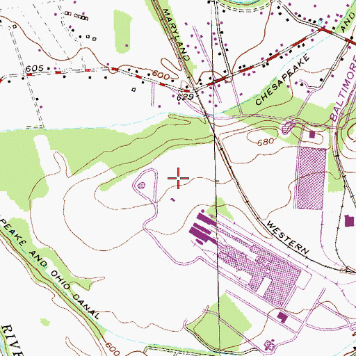 Topographic Map of Mexico Farms, MD