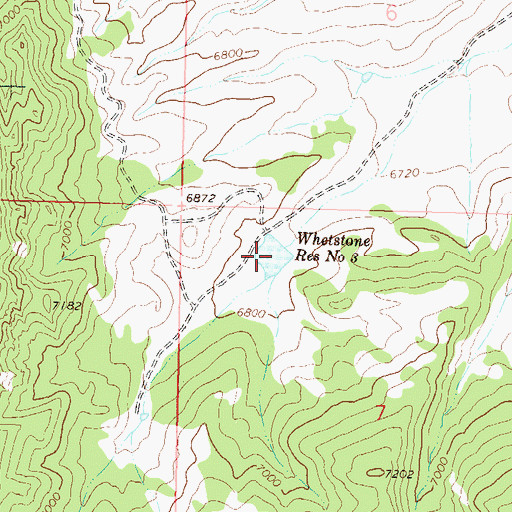 Topographic Map of Whetstone Reservoir Number 3, CO