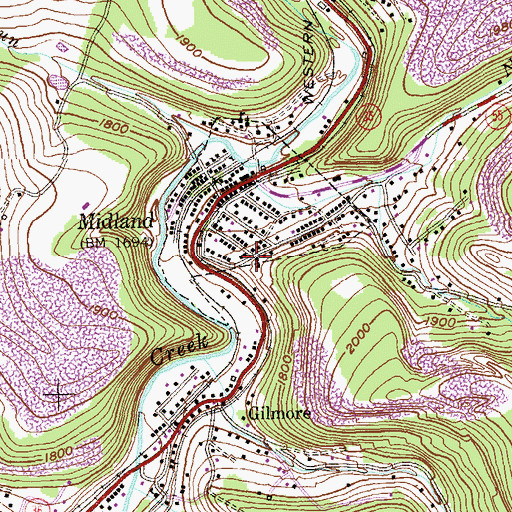 Topographic Map of Midland School (historical), MD