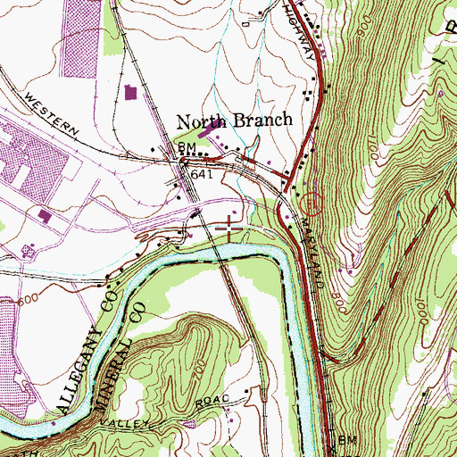 Topographic Map of North Branch Visitors Center, MD