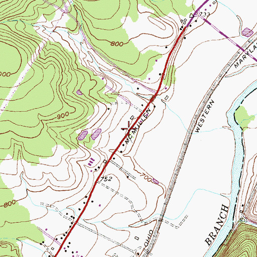 Topographic Map of Renix (historical), MD