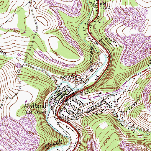 Topographic Map of Saint Josephs School (historical), MD