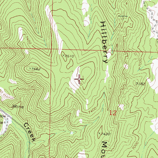 Topographic Map of Hillberry Mountain, CO