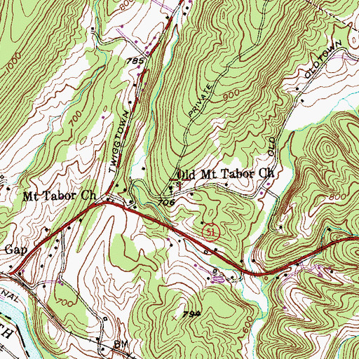 Topographic Map of Wesleyan Memorial Park, MD