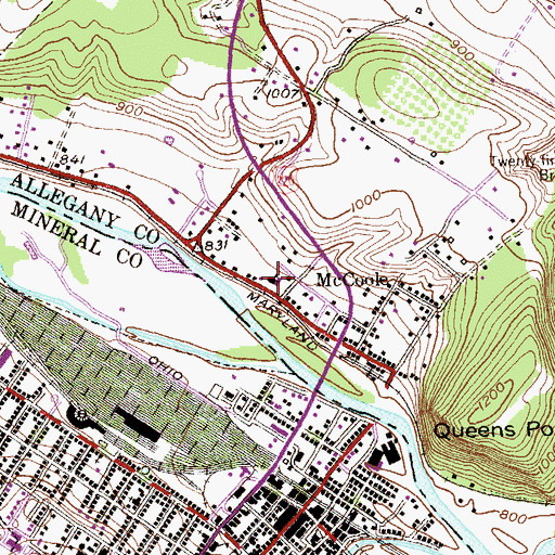 Topographic Map of Bruce Middle School, MD