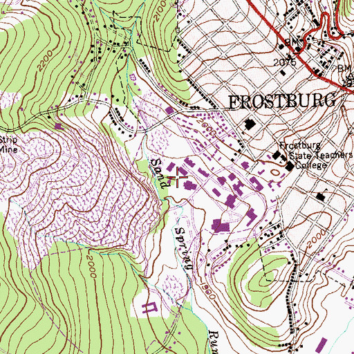 Topographic Map of Cambridge Residence Hall, MD