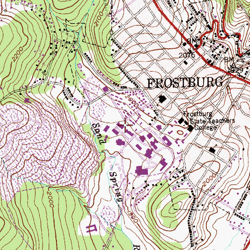 Topographic Map of Cumberland Residence Hall, MD