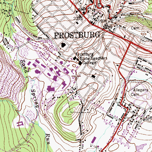 Topographic Map of Diehl Residence Hall, MD