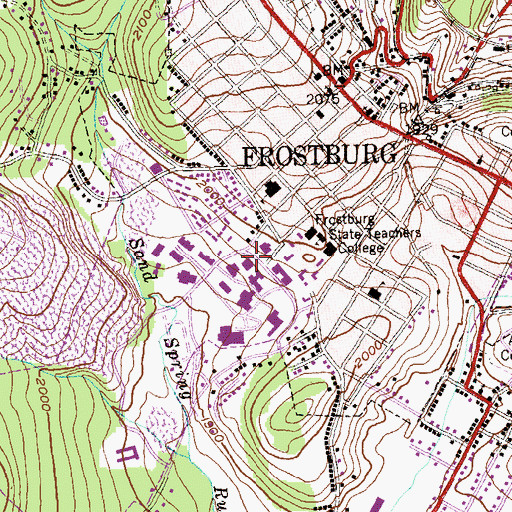 Topographic Map of Dunkle Hall, MD