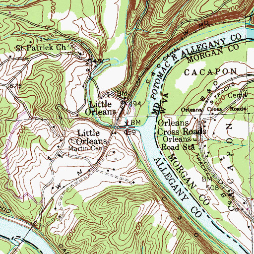Topographic Map of Fifteen Mile Creek Aqueduct, MD