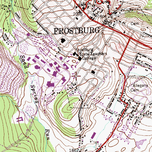 Topographic Map of Gray Residence Hall, MD