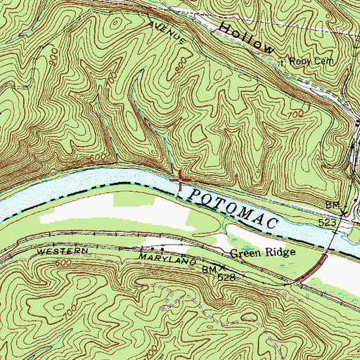 Topographic Map of Lock 61, MD