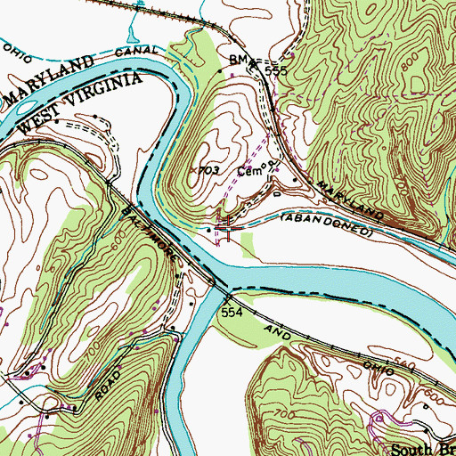 Topographic Map of Lock 68, MD