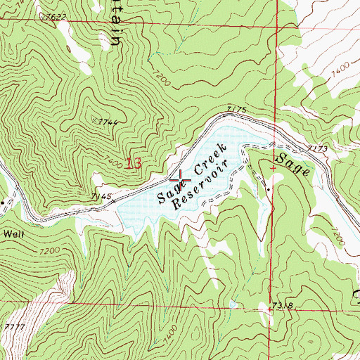 Topographic Map of Sage Creek Reservoir, CO