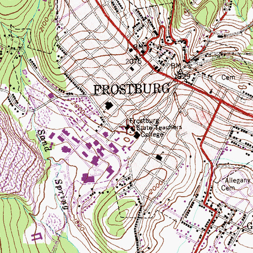 Topographic Map of Lowndes Hall, MD