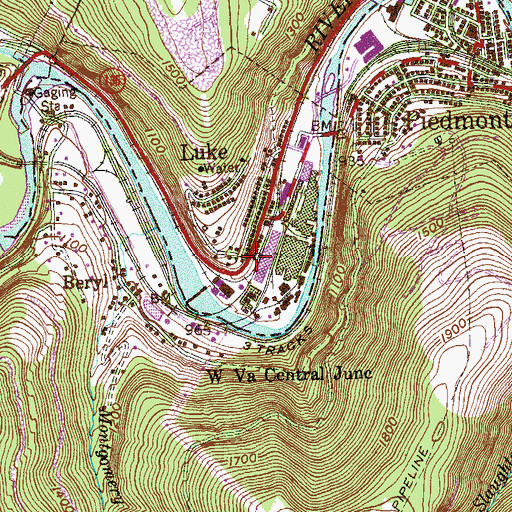 Topographic Map of Luke Post Office, MD