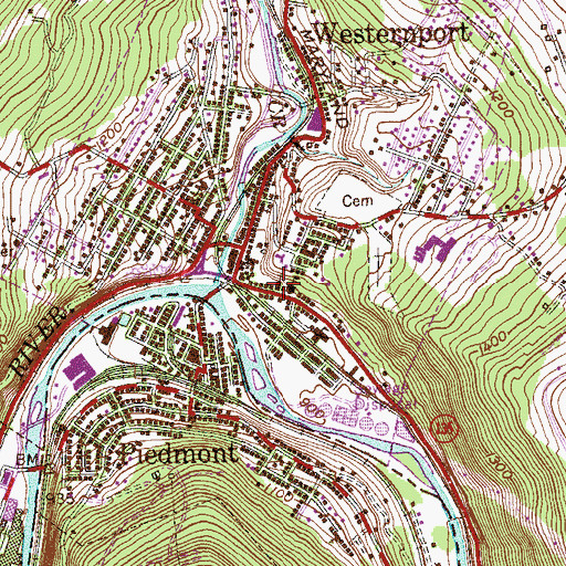 Topographic Map of Saint Peters Catholic Church, MD