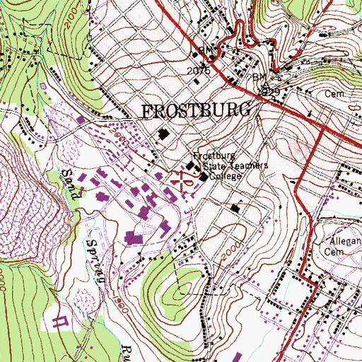 Topographic Map of Simpson Residence Hall, MD