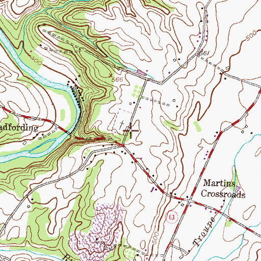 Topographic Map of Broadfording Bible Brethren Church, MD