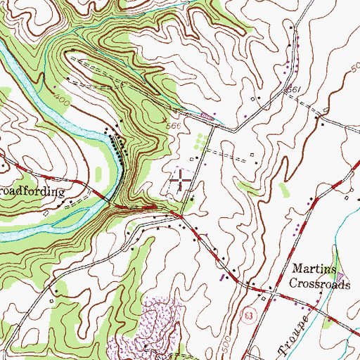 Topographic Map of Broadfording Graveyard, MD