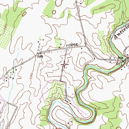 Topographic Map of Cedar Hills, MD