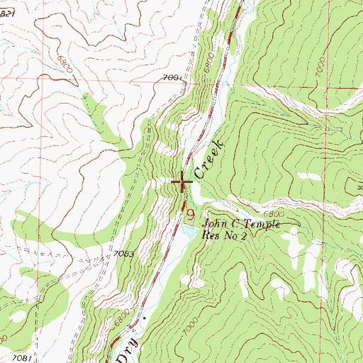 Topographic Map of John C Temple Reservoir Number 2, CO