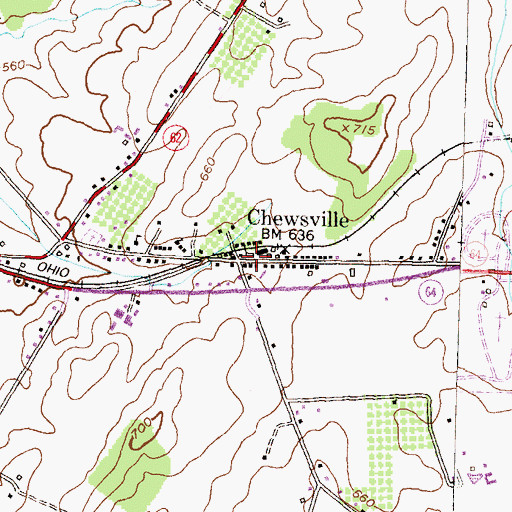 Topographic Map of Chewsville Post Office, MD