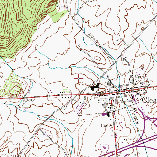 Topographic Map of Clear Spring High School, MD