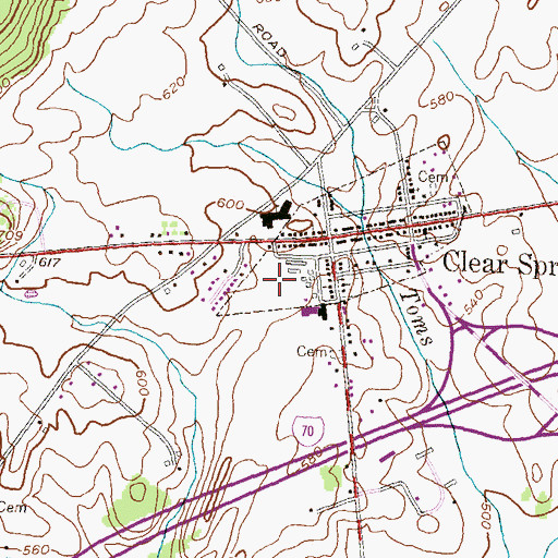 Topographic Map of Clear Spring Park, MD
