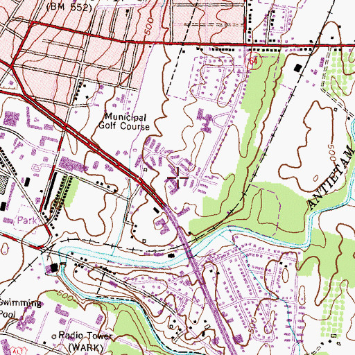 Topographic Map of Colton Villa Nursing Home, MD