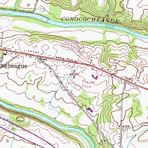 Topographic Map of Deer Lodge Mobile Home Park, MD