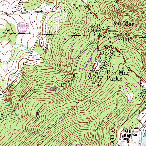 Topographic Map of Glen Afton Spring, MD