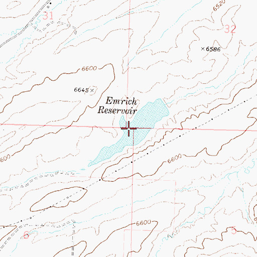Topographic Map of Emrich Reservoir, CO