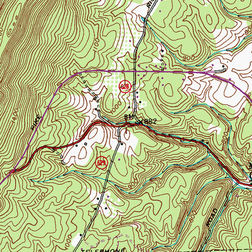 Topographic Map of Harvey, MD