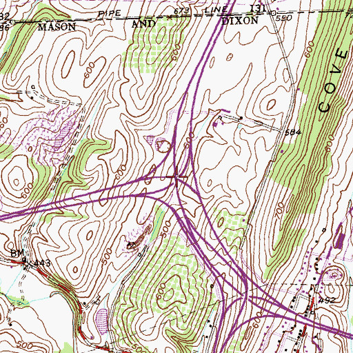 Topographic Map of Interchange 1, MD
