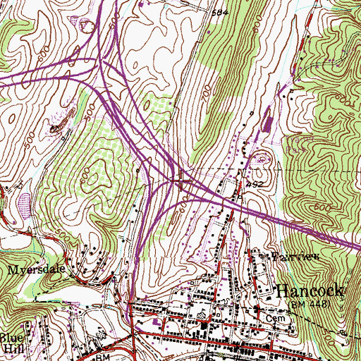 Topographic Map of Interchange 2, MD