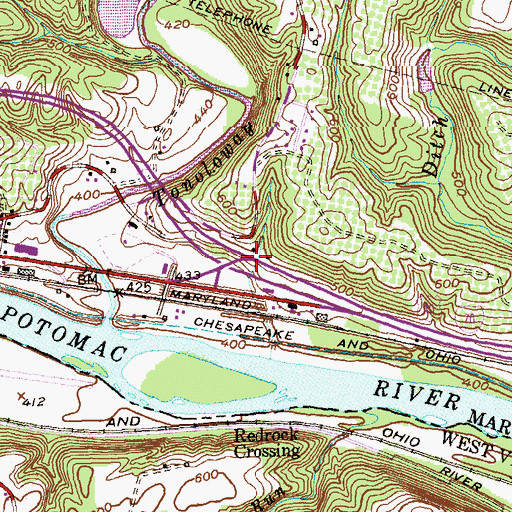Topographic Map of Interchange 3, MD