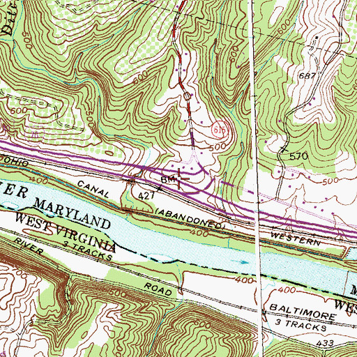 Topographic Map of Interchange 5, MD